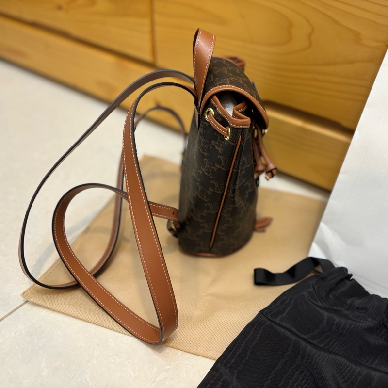 全新 Celine TRIOMPHE Folco 老花後背包mini 雙肩包-13