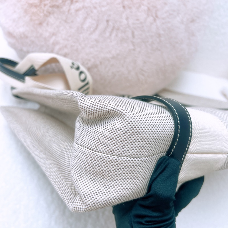 Chloe woody 中號深藍帆布托特包-3