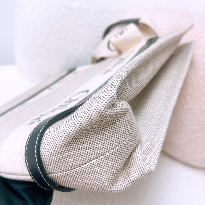 Chloe woody 中號深藍帆布托特包-5