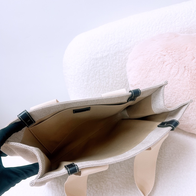 Chloe woody 中號深藍帆布托特包-7