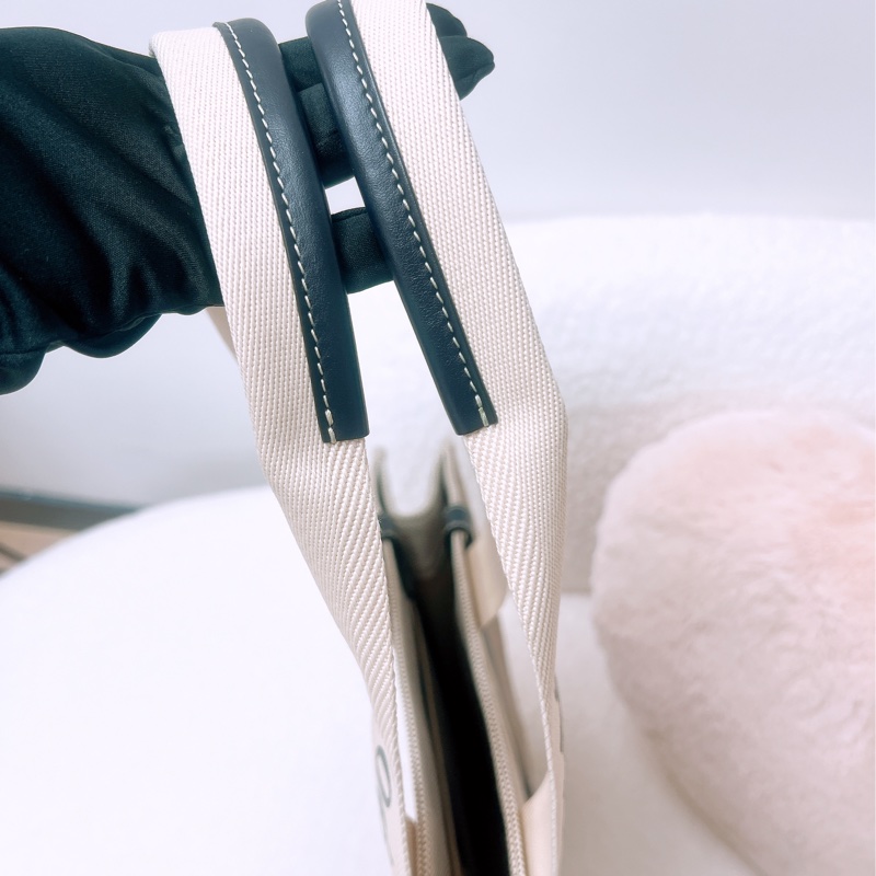 Chloe woody 中號深藍帆布托特包-10