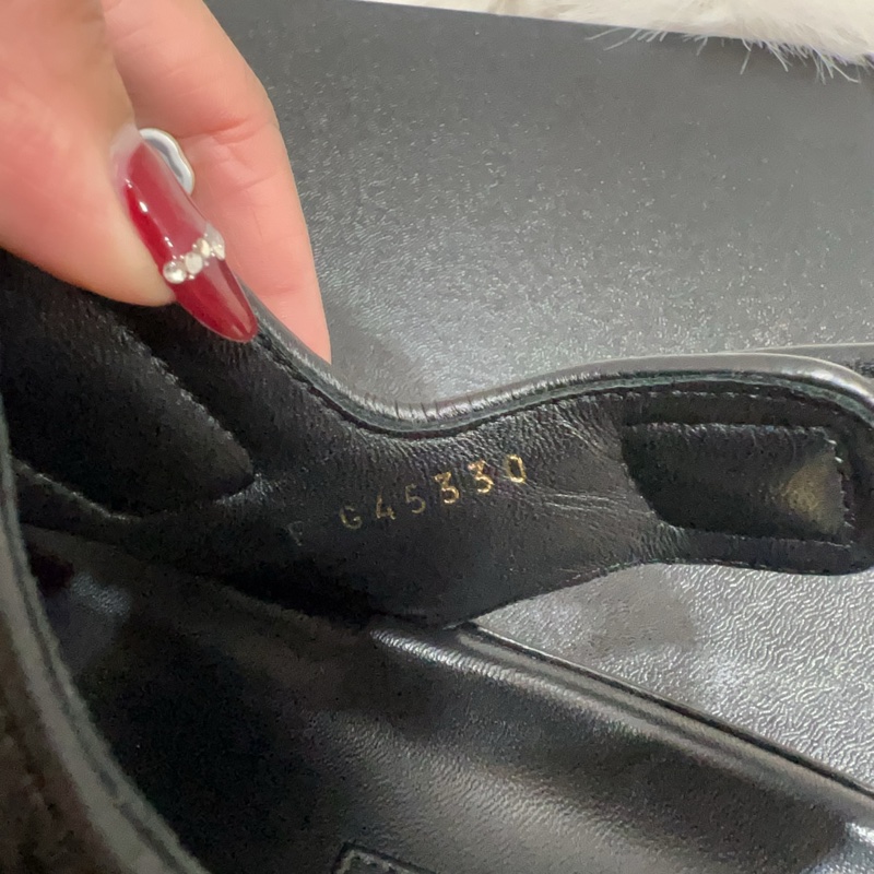 Chanel 黑色涼拖鞋 蝴蝶結 山茶花-17