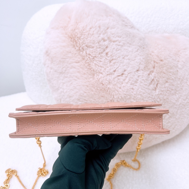 Dior caro woc / pouch with chain 粉色鏈條包-1