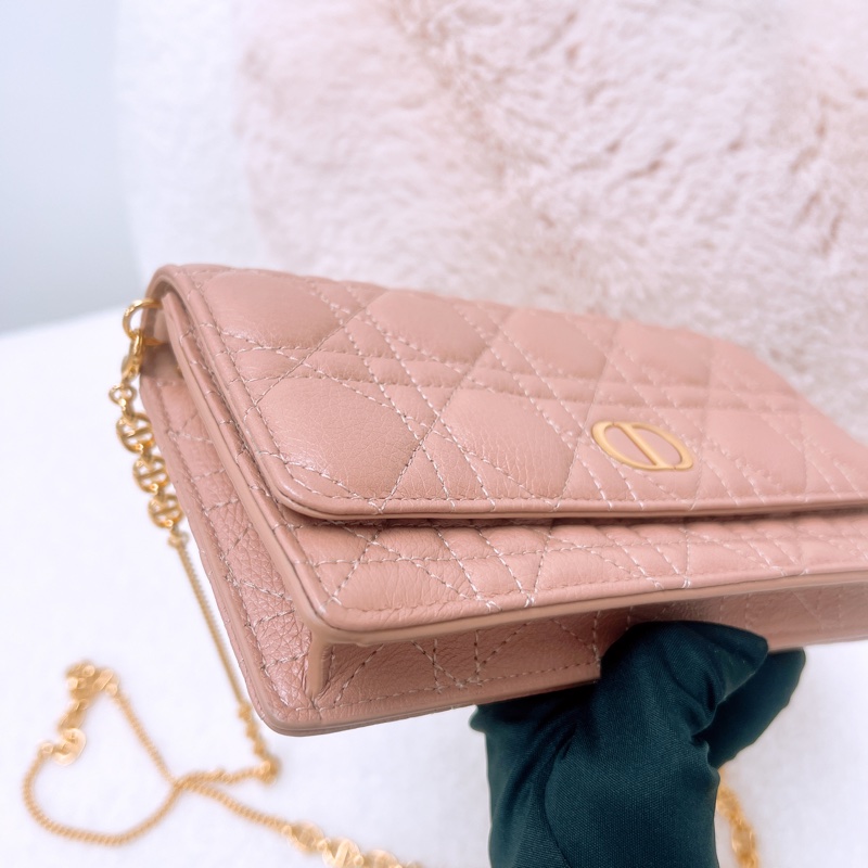 Dior caro woc / pouch with chain 粉色鏈條包-3