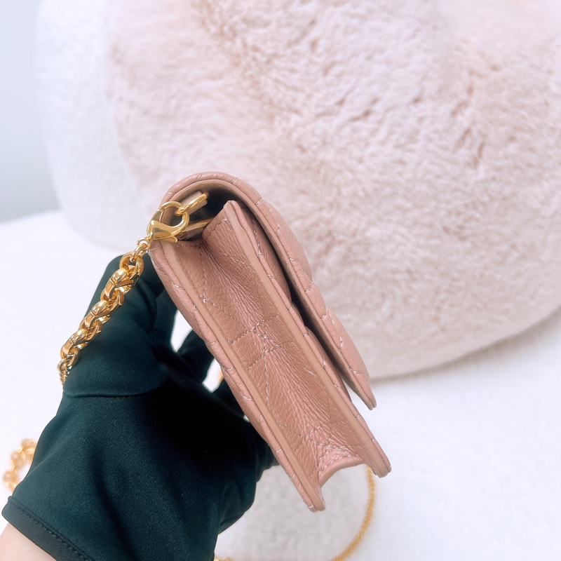 Dior caro woc / pouch with chain 粉色鏈條包-4