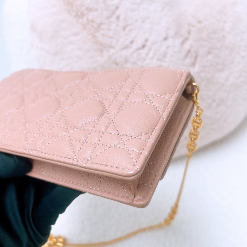 Dior caro woc / pouch with chain 粉色鏈條包-6