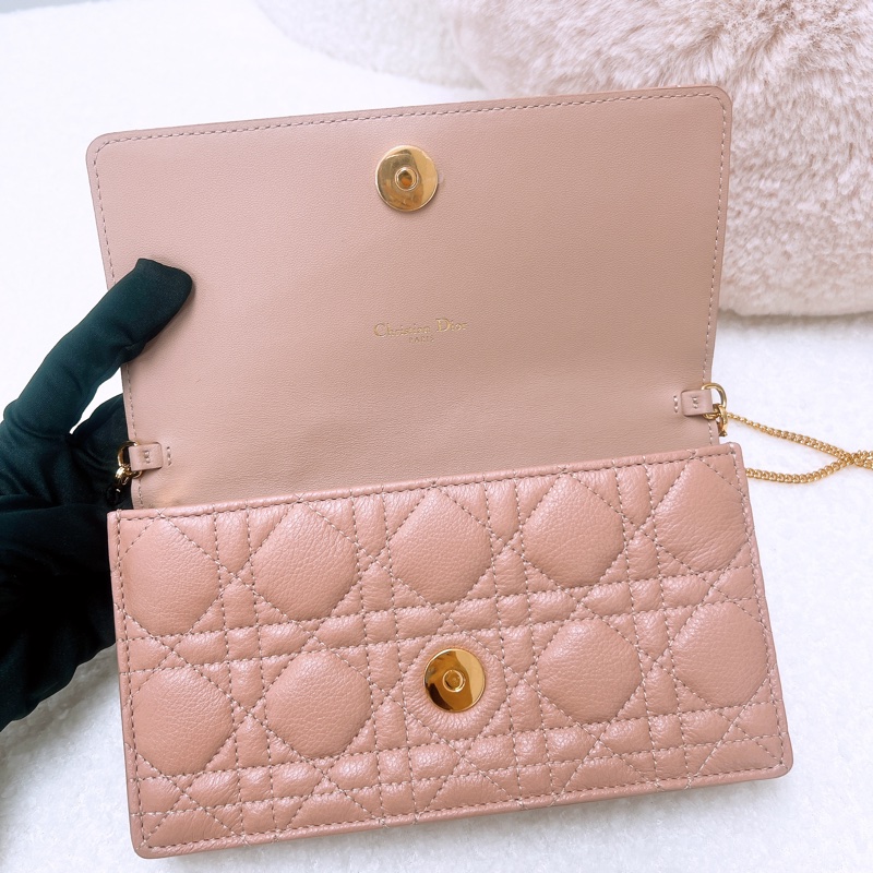 Dior caro woc / pouch with chain 粉色鏈條包-9