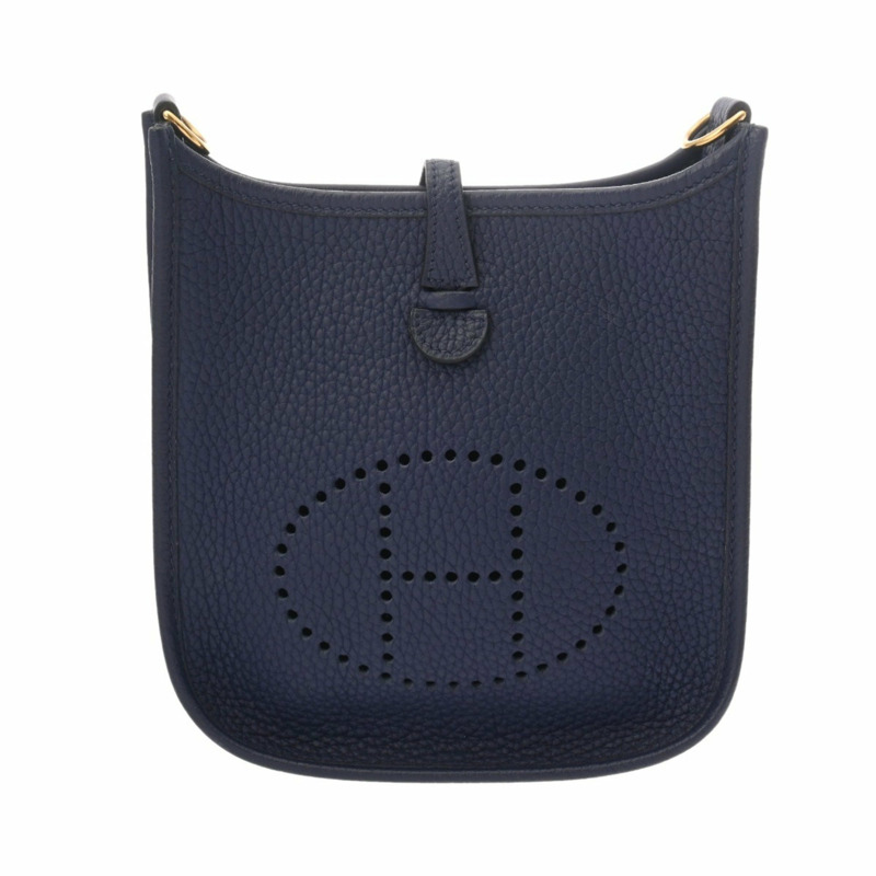 愛馬仕 Evelyn TPM 亞馬遜藍腳踝 C 字印記(約 2018 年)女士 Taurillon Clemence 單肩包,A 級,二手,Ginzo-1