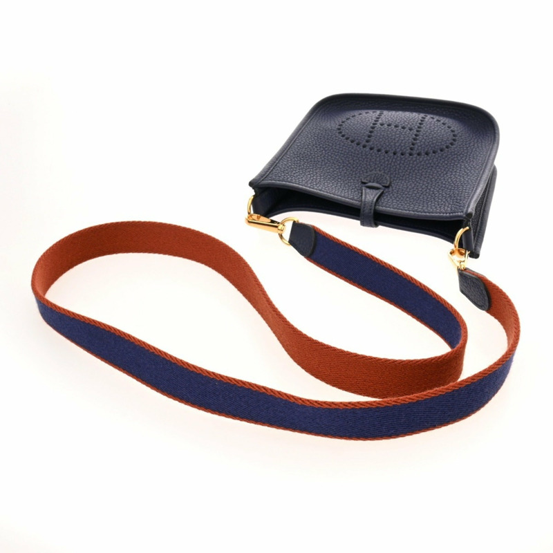 愛馬仕 Evelyn TPM 亞馬遜藍腳踝 C 字印記(約 2018 年)女士 Taurillon Clemence 單肩包,A 級,二手,Ginzo-3