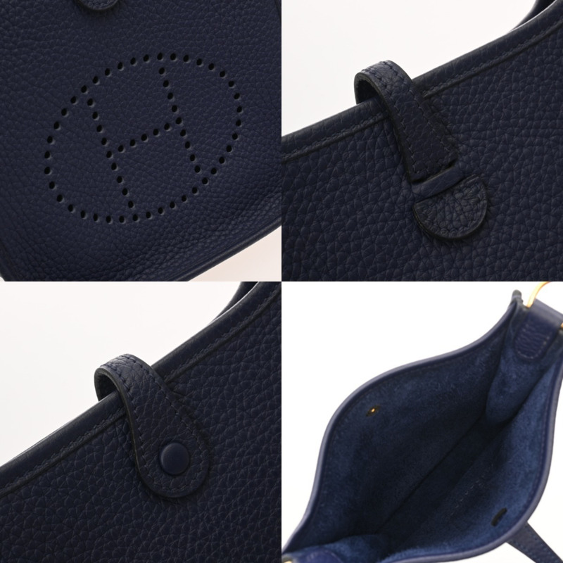 愛馬仕 Evelyn TPM 亞馬遜藍腳踝 C 字印記(約 2018 年)女士 Taurillon Clemence 單肩包,A 級,二手,Ginzo-9