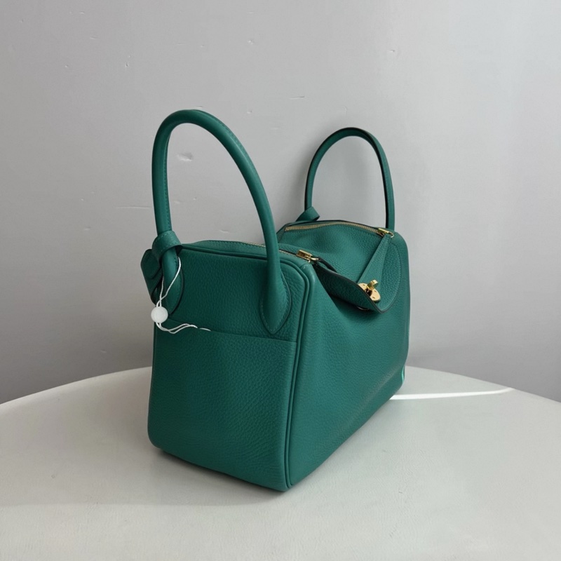 Hermes愛馬仕Lindy30維羅納綠金扣TC皮D刻-2