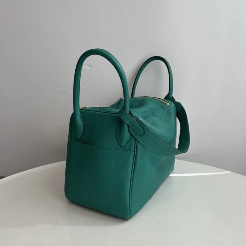 Hermes愛馬仕Lindy30維羅納綠金扣TC皮D刻-3