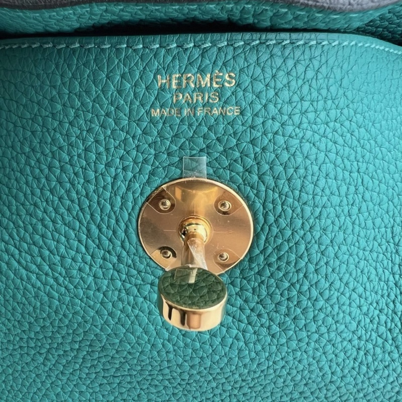 Hermes愛馬仕Lindy30維羅納綠金扣TC皮D刻-7