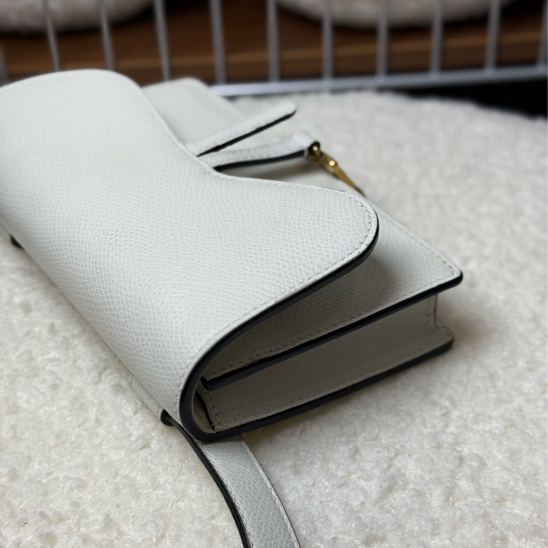 Dior全皮白色馬鞍腰包-3