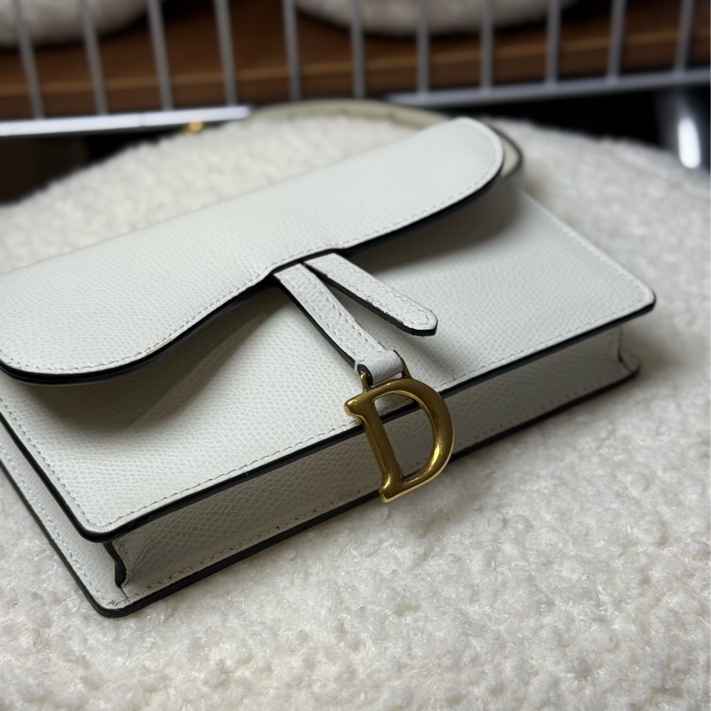 Dior全皮白色馬鞍腰包-4