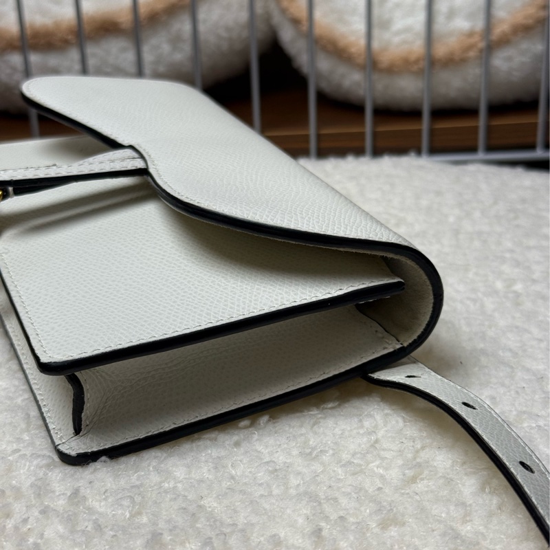 Dior全皮白色馬鞍腰包-5