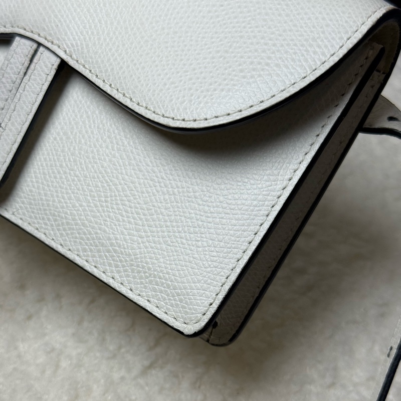 Dior全皮白色馬鞍腰包-6