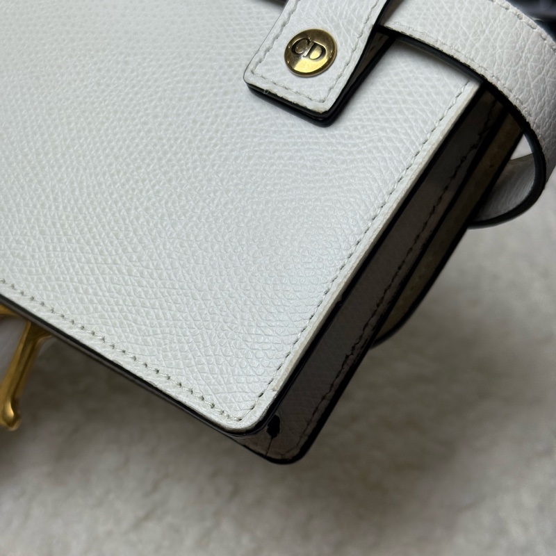 Dior全皮白色馬鞍腰包-8