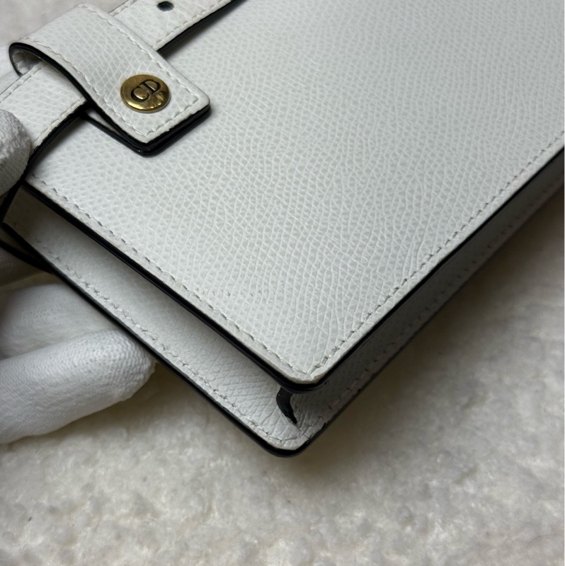 Dior全皮白色馬鞍腰包-9