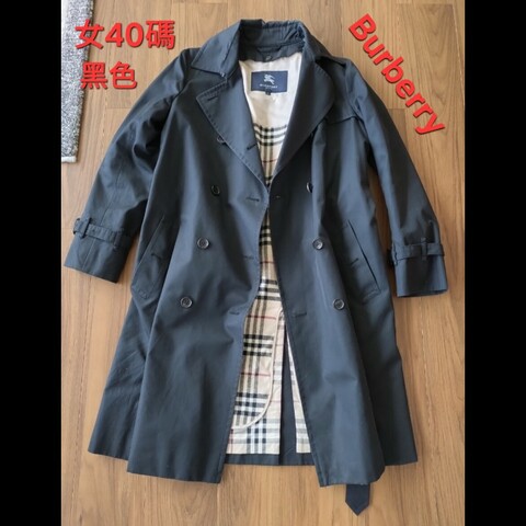 女40號／日本二手／Burberry London 女神風衣／黑色