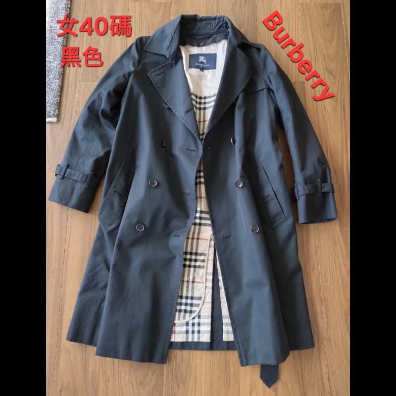 女40號/日本二手/Burberry London 女神風衣/黑色-0