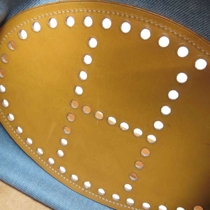 愛馬仕 Hermès Evelyne GM 金色五金配件女士單肩包，牛仔布和小牛皮材質。-7