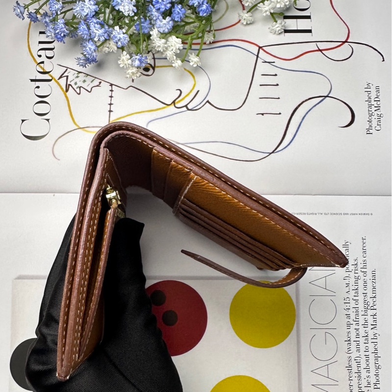 愛馬仕金棕bearn短夾-11