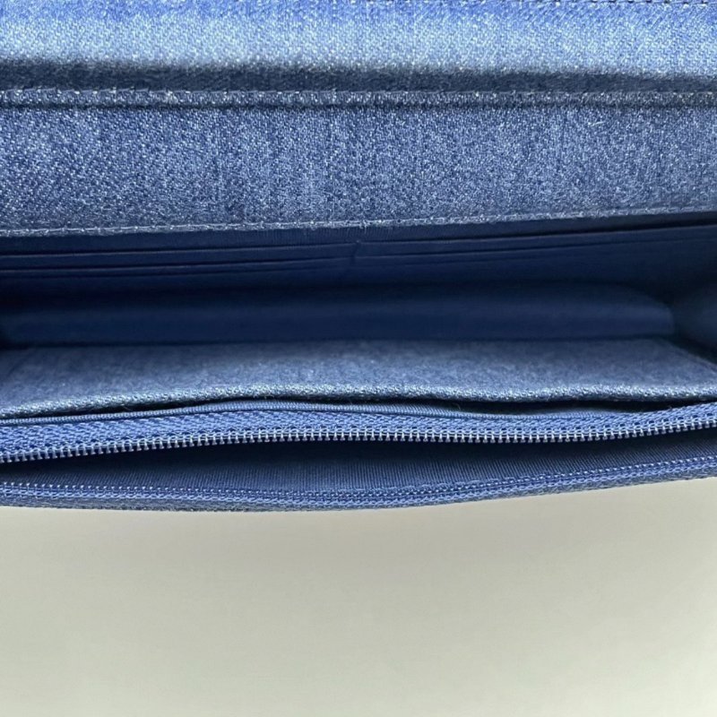 CHANEL 丹寧牛仔woc外縫線單肩斜挎鏈條 19*13*4 98新配件保卡塵袋-3