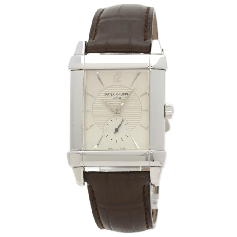 百達翡麗 5111G-001 Gondolo 男士腕錶，18K 白金錶殼，皮革錶帶-0