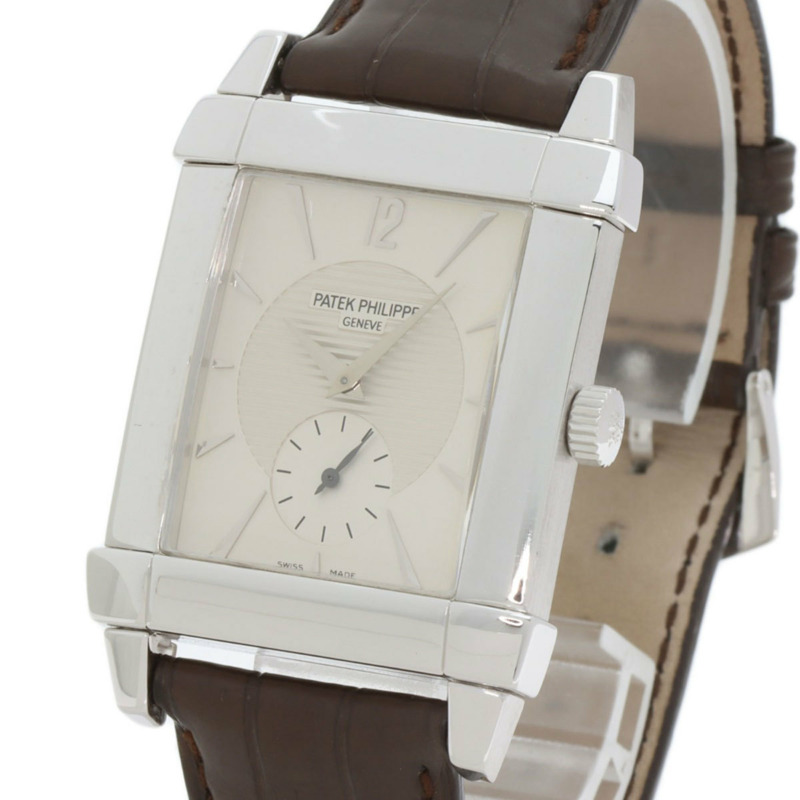 百達翡麗 5111G-001 Gondolo 男士腕錶，18K 白金錶殼，皮革錶帶-2