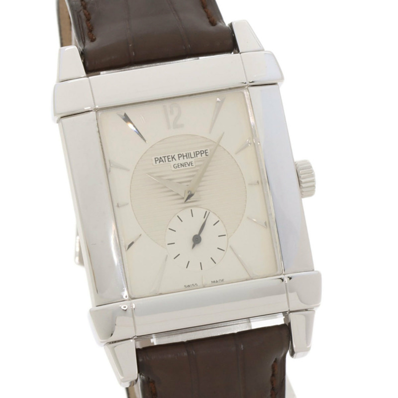 百達翡麗 5111G-001 Gondolo 男士腕錶，18K 白金錶殼，皮革錶帶-3