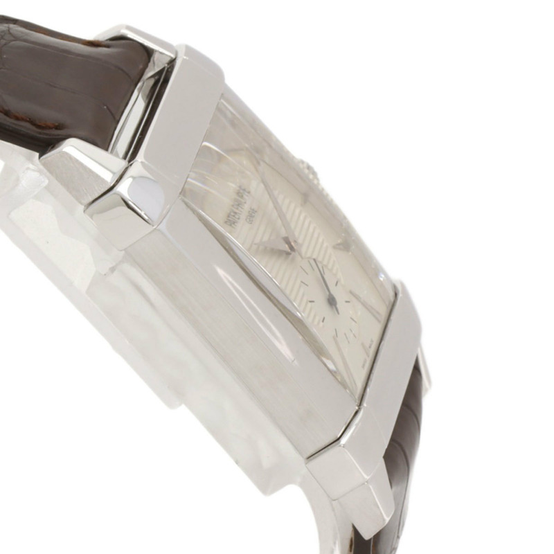 百達翡麗 5111G-001 Gondolo 男士腕錶，18K 白金錶殼，皮革錶帶-5