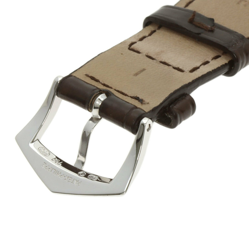 百達翡麗 5111G-001 Gondolo 男士腕錶，18K 白金錶殼，皮革錶帶-12