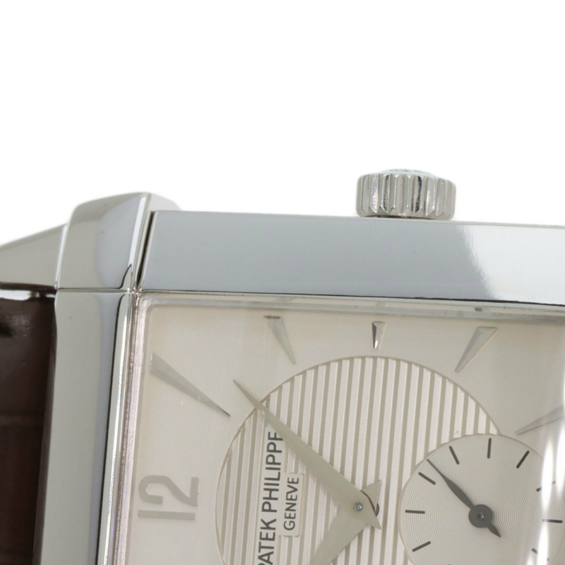 百達翡麗 5111G-001 Gondolo 男士腕錶，18K 白金錶殼，皮革錶帶-18