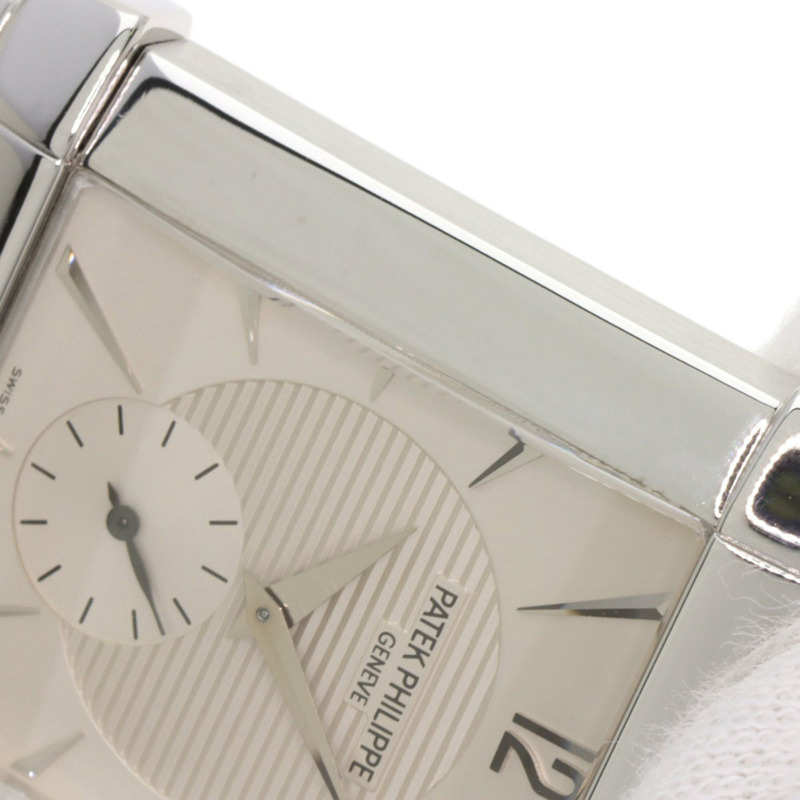 百達翡麗 5111G-001 Gondolo 男士腕錶，18K 白金錶殼，皮革錶帶-19