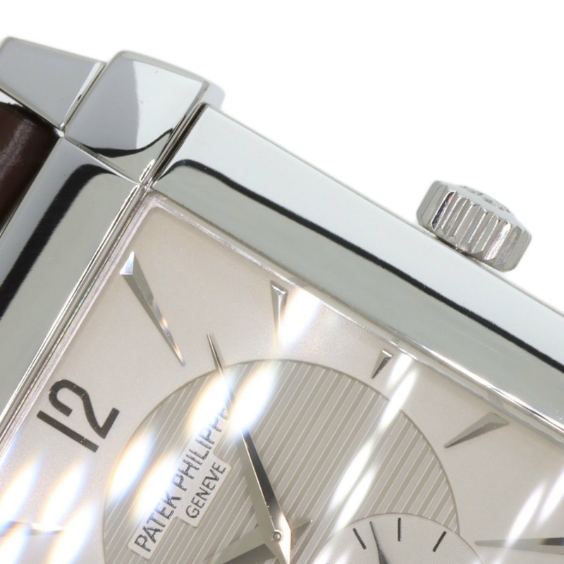 百達翡麗 5111G-001 Gondolo 男士腕錶，18K 白金錶殼，皮革錶帶-25