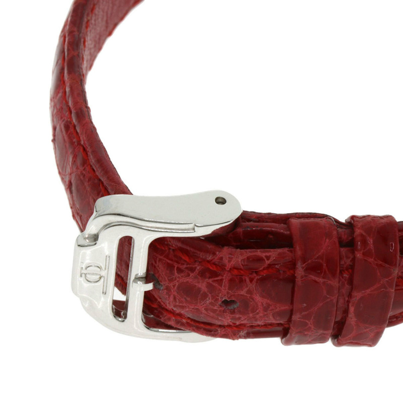 卡地亞 Tank Française 小號腕錶，18K 白金，皮革錶帶，女款-7