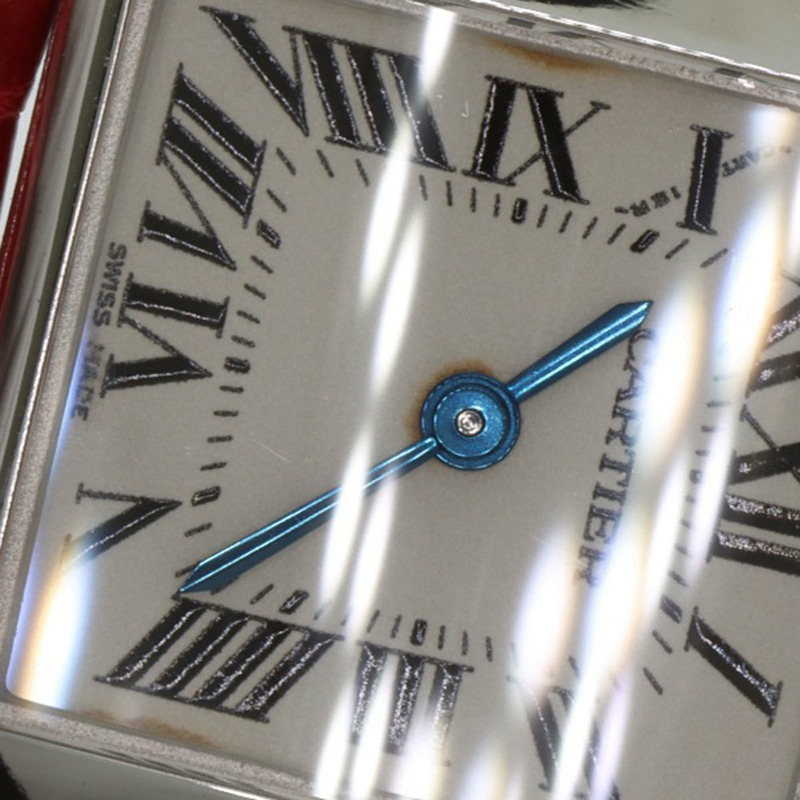 卡地亞 Tank Française 小號腕錶，18K 白金，皮革錶帶，女款-26