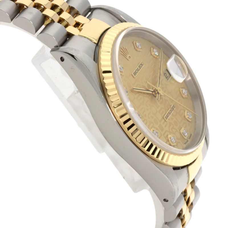 勞力士 16233G Datejust 10P 鑲鑽腕錶,不鏽鋼 SSx18KYG,18KYG,男款-5