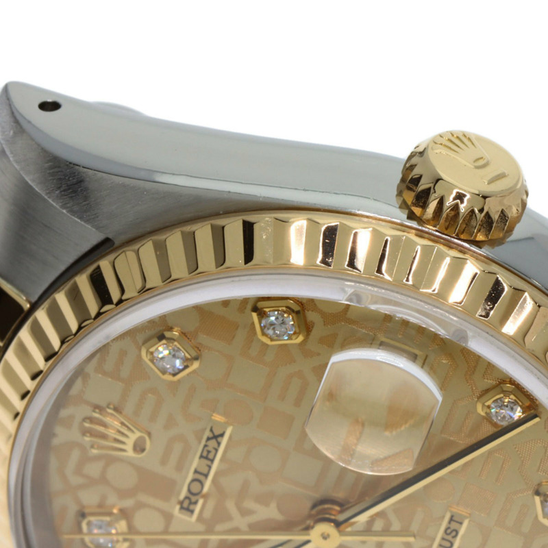 勞力士 16233G Datejust 10P 鑲鑽腕錶,不鏽鋼 SSx18KYG,18KYG,男款-17