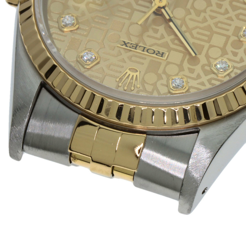 勞力士 16233G Datejust 10P 鑲鑽腕錶,不鏽鋼 SSx18KYG,18KYG,男款-18