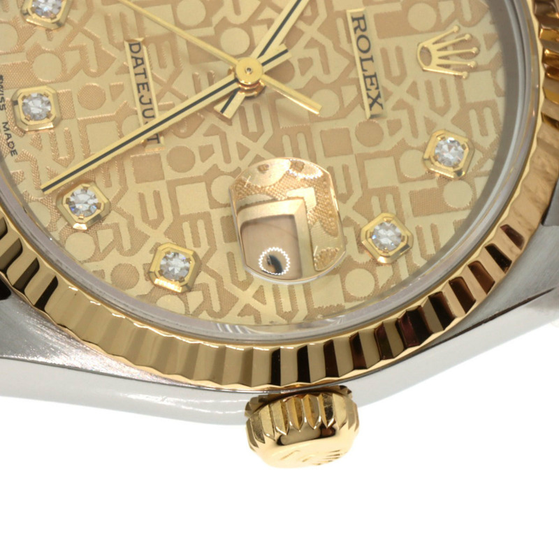 勞力士 16233G Datejust 10P 鑲鑽腕錶,不鏽鋼 SSx18KYG,18KYG,男款-23