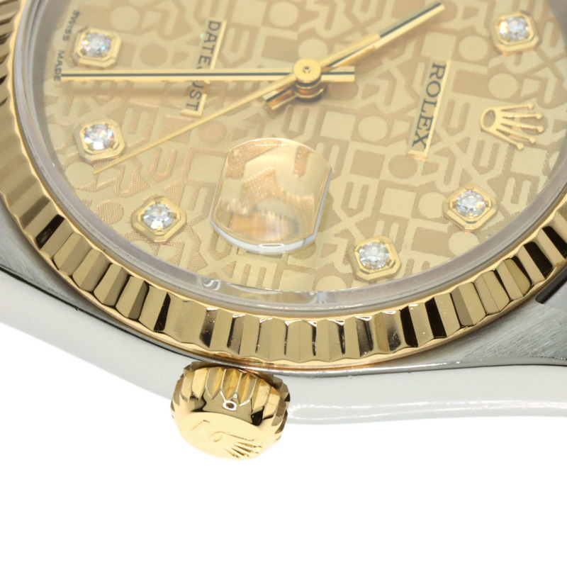 勞力士 16233G Datejust 10P 鑲鑽腕錶,不鏽鋼 SSx18KYG,18KYG,男款-26