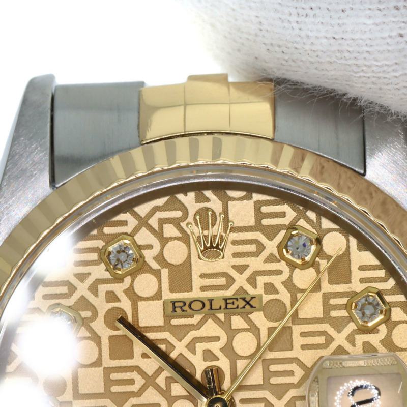 勞力士 16233G Datejust 10P 鑲鑽腕錶,不鏽鋼 SSx18KYG,18KYG,男款-27