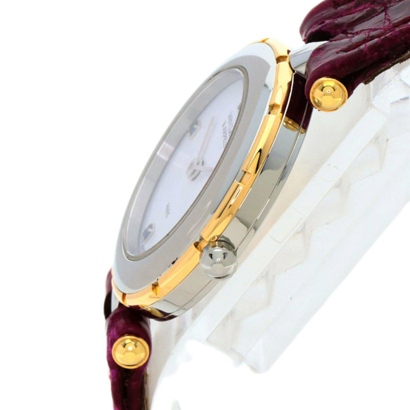 梵克雅寶 43607 La Collection 女士腕錶，精鋼和皮革錶帶，SSxGP-4