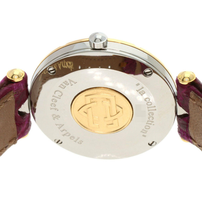 梵克雅寶 43607 La Collection 女士腕錶，精鋼和皮革錶帶，SSxGP-6