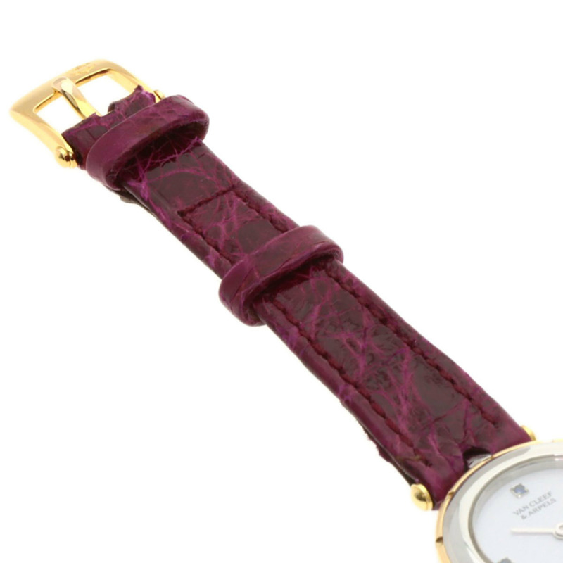 梵克雅寶 43607 La Collection 女士腕錶，精鋼和皮革錶帶，SSxGP-9