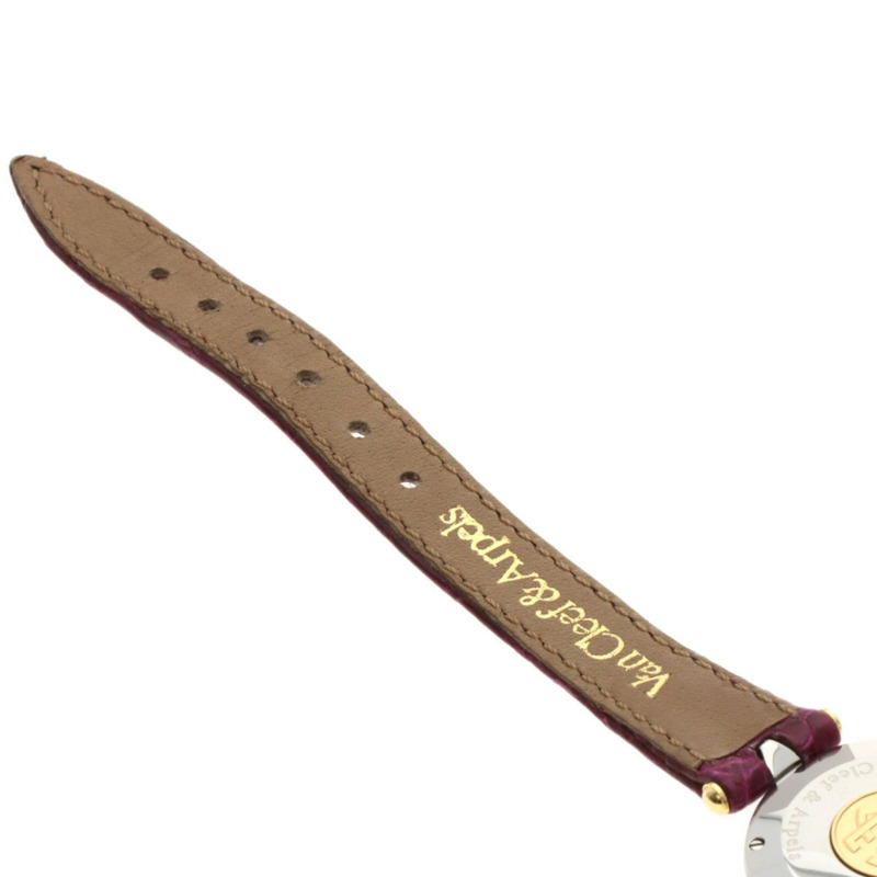 梵克雅寶 43607 La Collection 女士腕錶，精鋼和皮革錶帶，SSxGP-11