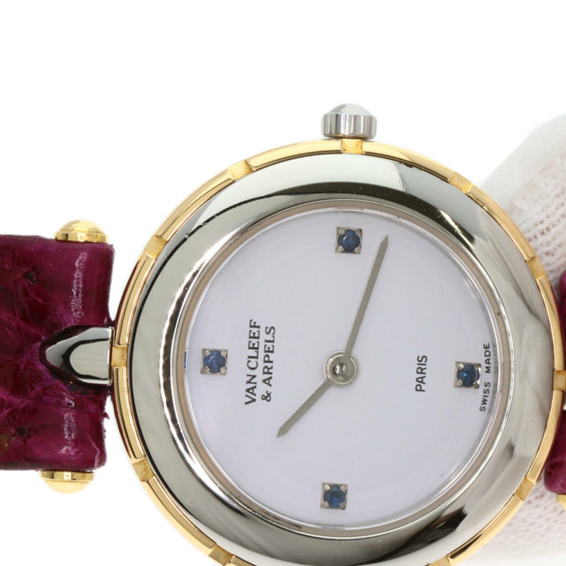 梵克雅寶 43607 La Collection 女士腕錶，精鋼和皮革錶帶，SSxGP-19