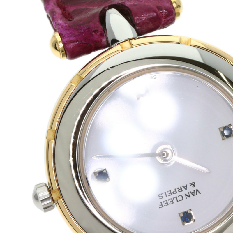 梵克雅寶 43607 La Collection 女士腕錶，精鋼和皮革錶帶，SSxGP-20